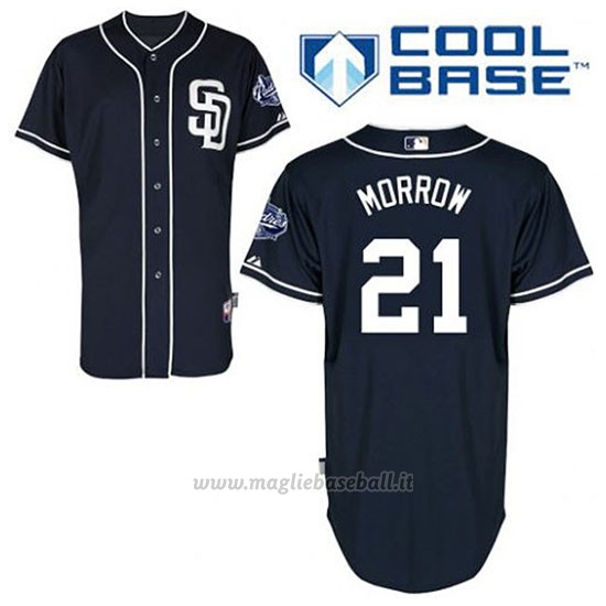 Maglia Baseball Uomo San Diego Padres Brandon Morrow 21 Blu Blu Alterner Cool Base